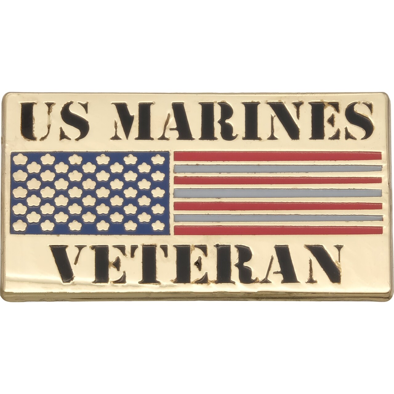 United States Marine Corps US Marines Veteran Gold American Flag Pin 1"
